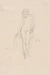 Modello nudo, in piedi