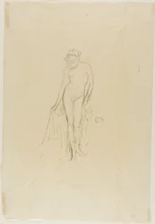 Modello nudo, in piedi