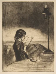 Lettura a lume di lampada