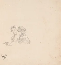 Schizzo: Autoritratto con la signorina R. Birnie Philip
