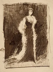 Schizzo da "Composizione in nero: Lady Meux"
