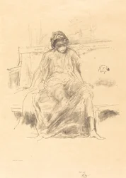 Figura drappeggiata, seduta