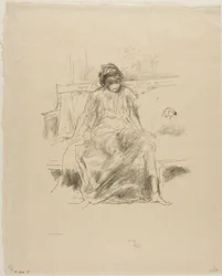 Figura drappeggiata, seduta