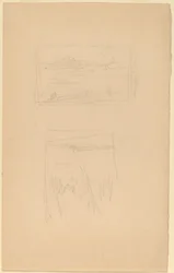 Due Schizzi di Paesaggi Appesi alla Società degli Artisti Britannici