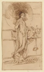 Donna con parasole (schizzo di «Armonia in blu e oro»)