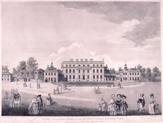 Facciata est di Buckingham House, Westminster, Londra, 1796