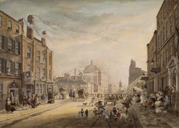 Vista verso Hanover Square mostrando Holles Street, Londra