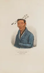 CAW-TAA-WAA-BE-TA o il Dente del Gufo; un capo Chippewa, da Il Portafoglio Aborigeno