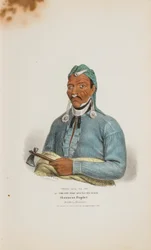 TENS-QUA-TA-WA o Colui che apre la porta; Profeta Shawnese (Fratello di Tecumthe), da The Aboriginal Portfolio