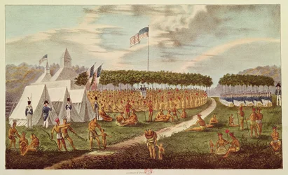 Vista del grande trattato tenuto a Prairie du Chien, Wisconsin, settembre 1825, da 