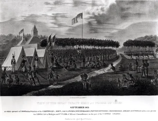 Veduta del Grande Trattato tenuto a Prairie du Chien, Wisconsin, settembre 1825, da 
