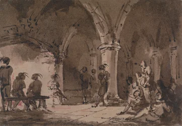 Figure medievali in una cripta