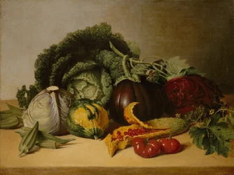 Natura morta: mela balsamica e verdure, ca. 1820s