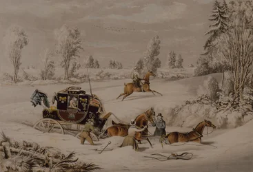 La diligenza in una nevicata
