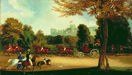 Guglielmo IV che guida nel Parco di Windsor