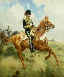 Ritratto del Colonnello A.G. Lucas, della Suffolk Yeomanry, a Cavallo