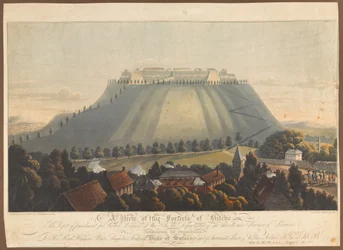Veduta della fortezza di Bitche. Un deposito di punizione per prigionieri di guerra britannici, 1799