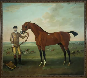 Flying Childers con un groom su Newmarket Heath