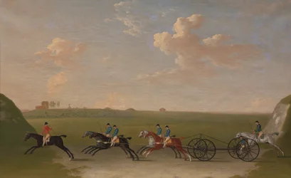 La corsa delle carrozze a Newmarket Heath il 29 agosto 1750