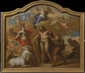 Allegoria del potere della Gran Bretagna per terra, progetto per un pannello decorativo per la carrozza da cerimonia di Giorgio I