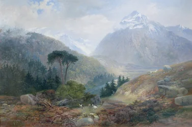 La vista verso il Fenderthal, Tirolo, 1870