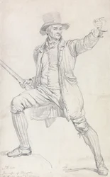 Studio per il personaggio centrale del dipinto di Ward "Il ladro di cervi".