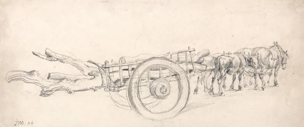 Un carro di legname carico di tronchi d