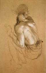 Uomo accovacciato, studio per 