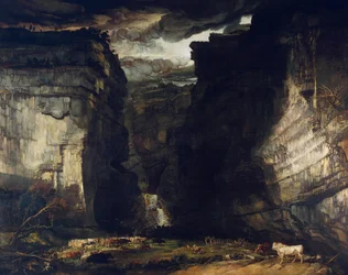 Gordale Scar (Vista di Gordale, nella Signoria di East Malham in Craven, Yorkshire, Proprietà di Lord Ribblesdale)