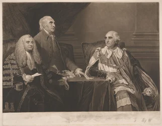 John Dunning, 1° Barone Ashburton, con il Colonnello Isaac Barre e William Petty, 2° Conte di Shelburne, Marchese di Lansdowne