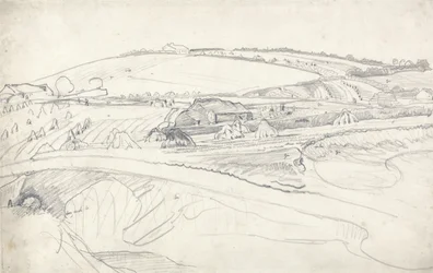 Paesaggio con Fattoria e Covoni di Grano