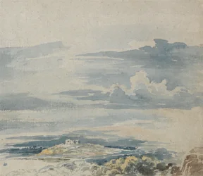 Paesaggio con castello su una collina
