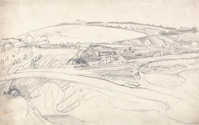 Paesaggio con Fattoria e Covoni di Grano
