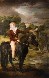 Ritratto di Lord Stanhope 1805-66 a cavallo di un pony, 1815