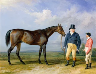 Rockingham con il suo proprietario, John Theobald, e il fantino, Jem Robinson