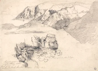 Studi di una Costa Collinare e una Cascata Rocciosa