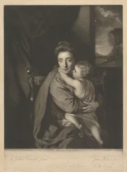 Caroline Curzon (nata Colyear), Lady Scarsdale, e suo figlio, l