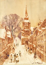 Scena di strada invernale