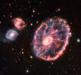 Galassia Ruota di Carro (Immagine Composita NIRCam e MIRI)