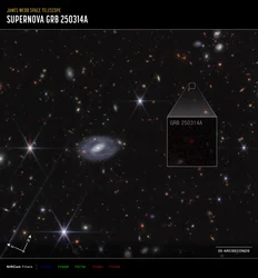 Ingrandimento di GRB 250314A (immagine della NIRCam di Compass)
