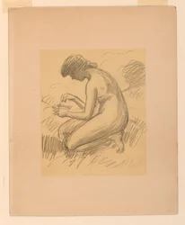 Nudo femminile accovacciato