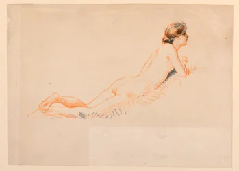 Nudo femminile, riposando sull