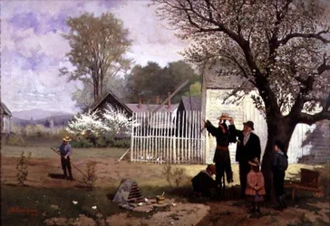 Costruzione dello spaventapasseri, c.1880