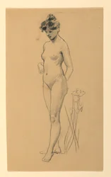 Nudo femminile in piedi