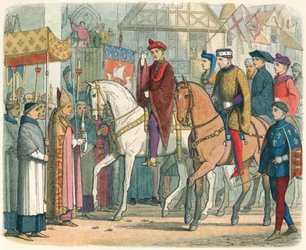 Carlo e Enrico accolti dal clero, 1420, 1864
