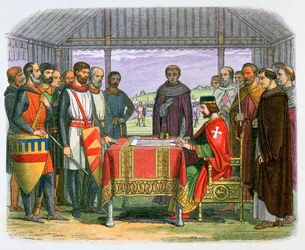 Illustrazione di Re Giovanni che firma la Magna Carta