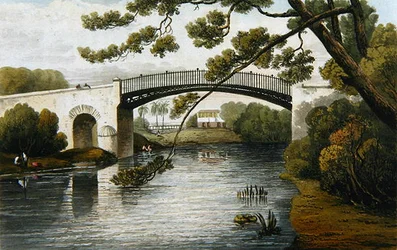 Ponte sul Rio Cobre, Spanish Town, da A Picturesque Tour of the Island of Jamaica, inciso da J. Cartwright