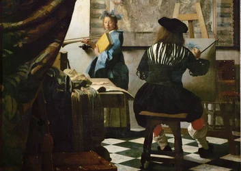 Il pittore e la sua modella come Klio (olio su tela)