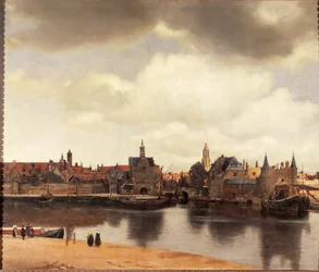 Veduta di Delft, Paesi Bassi, dopo l