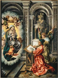San Luca dipinge la Madonna (dipinto su legno di quercia)